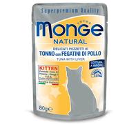 MONGE Natural Kitten Thon avec foies de poulet 80g