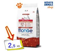 Monge Naturel Superpremium Chiot-Junior Monoprotein Mini Agneau-Riz 2,5/7,5 Kg