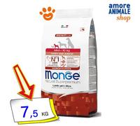 Monge Naturel Superpremium Chiot-Junior Monoprotein Mini Agneau-Riz 2,5/7,5 Kg