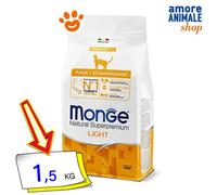 Monge Naturel Superpremium Light Dinde Nourriture Sèche Pour Chats 1,5 Kg