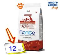 Monge Natural Superpremium Puppy Croquettes Chiot toutes races - Agneau et riz - 12 kg