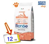 Monge Chien Puppy Et Junior Tout Breeds Saumon Riz 12 KG
