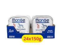 Monge Patè Aliment Monoprotéique Humide pour Chiens avec Dinde - 24 x 150 g