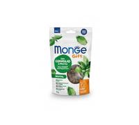 Monge Snack chat cadeau dentaire, collation pour chats adultes de toutes tailles, goût lapin avec menthe, sans céréales, action de nettoyage dentaire | 3 sachets de 60 grammes chacun.