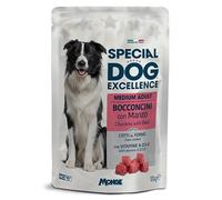 Monge Special Dog Excellence Bocconi, aliment complet pour chiens adultes de toutes tailles, sans colorants, sans conservateurs de boeuf | 12 sachets de 100 grammes chacun.