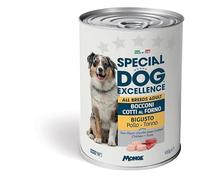 Monge Special Dog Excellence bouchées, aliment complet pour chiens adultes de toutes tailles, sans colorants, sans conservateurs goût poulet et thon | 6 boîtes de 400 grammes chacune.