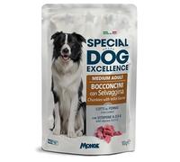 Monge Special Dog Excellence friandises, humide sans conservateurs, sans colorants pour chiens de toutes tailles goût SAUVAGAGE | 12 sachets de 100 grammes chacun.