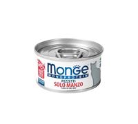Monge Umido Cat Monoprotein Solo Bœuf, aliment complet monoprotéique pour chats adultes de toutes tailles, emporte-pièces naturelles sans conservateurs et colorants | 12 boîtes de 80 grammes chacune.