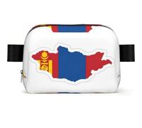 Mongolian Flag Map Print Sac banane unisexe résistant à l'usure avec sangle réglable pour randonnée et voyage