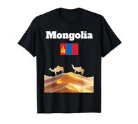 Mongolie Voyage Souvenir Gobi Désert Amant Drapeau Mongol T-Shirt