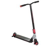 Mongoose Rise 100 Pro Trottinette acrobatique freestyle pour adolescents et adultes, roues en PU de 100 mm à haute résistance aux chocs, guidon de style vélo, plateau en alliage léger, Rouge