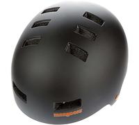 Mongoose Urban Casque hardshell pour adolescents/adultes, pour trottinette, BMX, vélo et skateboard, hommes et femmes, enfants de 8 ans et plus, Noir/Orange, taille L/60-62 cm