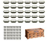 mongtsamz Cadre Étiquette Porte Etiquettes Métal - Peut être Utilisé Comme Poignée, avec des Vis, pour Bureau, Bibliothèque, étagères, Bronze, Taille 70 x 30 mm, 30 Pcs