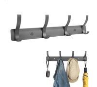 mongtsamz Patère Murale, Porte-Manteau Mural 4 Crochets,25 cm Double Couche Aluminium Patere Espace pour Chambre à Coucher,Salle de Bains et Cuisine Ainsi que pour les Murs à Différents