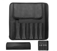 mongtsamz Sac à Couteaux en Toile, Portables Trousse de Couteaux Chef avec 5 Emplacements Pochette Couteau Imperméable pour Ustensiles pour Camping Randonnée, 1 Pièces, Noir