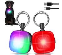 MonHall Lot de 2 lumières LED rechargeables pour collier de chien - Avec 4 modes - IP68 - Étanche - Pour la nuit, la marche, la course, le camping, la randonnée - Noir