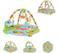 Moni Arche de jeu Piano 696-R, Couverture pour bébé, touches musicales, miroir, centre de jeu bleu