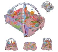 Moni centre de jeux 2 en 1 oasis oreillers arche de jeux jouets bain de balles, coloris:rose