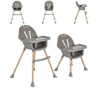 Moni chaise haute enfant Biscotti 2 en 1 Chaise pour enfant Pieds antidérapants, coloris:gris