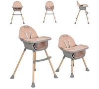 Moni chaise haute enfant Biscotti 2 en 1 Chaise pour enfant Pieds antidérapants, coloris:rose
