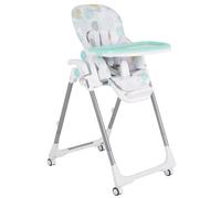Moni chaise haute enfant Bueno pliable réglable double plateau roulettes sangle, coloris:turquoise