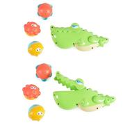 Moni Jouet de bain bébé Crocodile HE0263 4 pièces trois balles jouets aquatiques, coloris:verdoyant