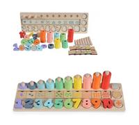 Moni, kit d'apprentissage enfants 2052 bois empiler compter 89 pièces calculer, coloris:bigarré