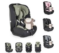 Moni le siège enfant i-Size Start (76-150cm) appui-tête réglable, doudou, coloris:verdoyant