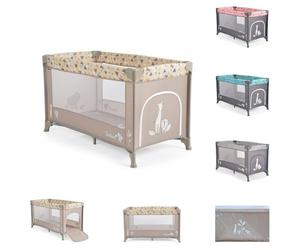 Moni Lit de Voyage Respirant Non Toxique Safari avec Matelas, Entrée Latérale, Couleur : Beige