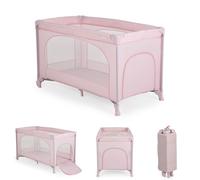 Moni, lit de voyage Uno Matelas pliable Roues Parc pliable Sac de rangement, coloris:rose