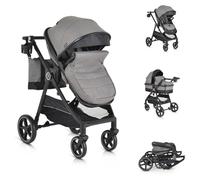 Moni poussette 2 en 1 Tokyo 22 kg transformable sac à langer amortisseur pliable, coloris:gris