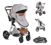 Moni poussette Alma siège sport nacelle cabriolet sac à couches siège réversible, coloris:gris clair