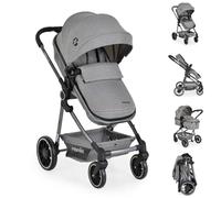 Moni poussette combinée 2 en 1 Giselle transformable panier pliable harnais, coloris:Gris