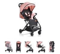 Moni, poussette Trento pliable moustiquaire porte-boisson frein roue arrière, coloris:rose