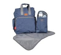 Moni, sac à couches Lydia, sac supplémentaire, matelas à langer fermeture éclair, coloris:Bleu
