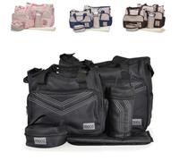 Moni, sac à langer Stella, set avec tapis à langer, sac isotherme pour biberons, coloris:noires