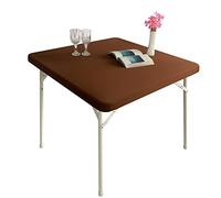 Monibana Housses de table carrées ajustées en spandex extensible pour cocktail - Nappes carrées élastiques marron dessus de table 106,7 x 106,7 cm