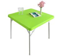 Monibana Nappe carrée élastique en élasthanne pour table de cocktail, mantel carré élastique, couleur vert citron, 86 x 86 cm