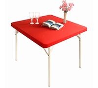 Monibana Nappe carrée élastique pour cocktail - En élasthanne - Rouge - 122 x 122 cm