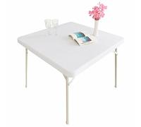 Monibana Nappe de table carrée élastique en élasthanne pour cocktail, housse de table blanche avec bords élastiques, 122x122 cm