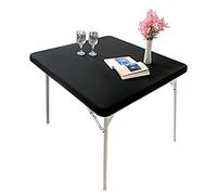 Monibana Petite Nappe carrée en élasthanne Extensible pour Table d'appoint - 61 x 61 cm - Noir