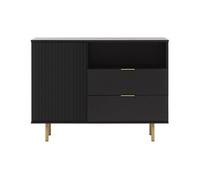 Monica - buffet - noir - 2 tiroirs, 1 porte et 1 niche - 107 cm - Noir
