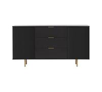 Monica - buffet - noir - 3 tiroirs et 2 portes - 150 cm - Noir