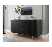 Monica - buffet - noir - 3 tiroirs et 2 portes - 150 cm - Noir