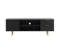 Monica - meuble TV - noir - 4 niches et 2 portes - 150 cm - Noir