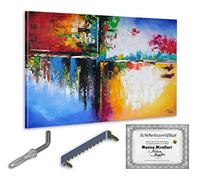 Monica Mirafiori I 90x60 cm I Tableau Peint à la Main I Modèles Tableau I Peintre Moderne I Tableaux Peintures I Toile sur Cadre en Bois