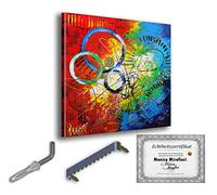 Monica Mirafiori I 90x90 cm I Tableau Peint à la Main I Modèles Tableau I Peintre Moderne I Tableaux Peintures I Toile sur Cadre en Bois