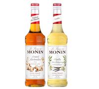 MONIN - Assortiment de Sirop de Marshmallow Grillé et de Vanille pour boissons chaudes et milkshake gourmands - Arômes Naturels - 2x70cl