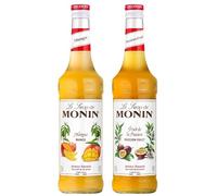MONIN - Assortiment exotique de Sirop de Mangue et de Passion - Pour Cocktail, Thé Glacé et Limonade - Arômes Naturels - Bouteille en Verre - 2 * 70 cl
