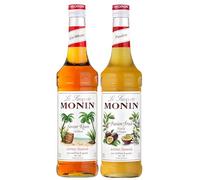 MONIN - Assortiment Sirop de saveur Rhum et Sirop de Fruit de la Passion pour Prosecco, Cocktail, Thé Glacé et Limonade - Arômes Naturels - 2x70cl